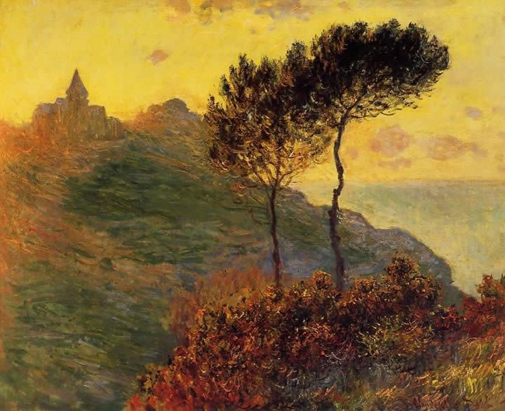 Claude Monet Church at Varengeville against the Sunset